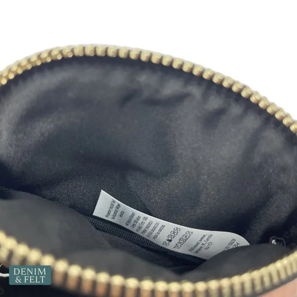 NEW‎ Lululemon Dual Pouch Wristlet Metallic Wordmark Black Gold Keychain Wallet
